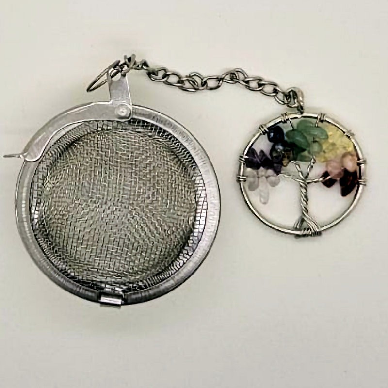 Tea infuser with crystal tree of life (chakra)